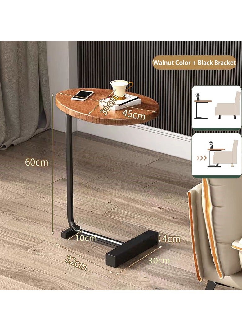 VUCATIN C Shaped End Table Modern C Shaped Side Table for Sofa and Bedside Wood C Table End Table Small Couch Side Tables That Slide Under C Table for Bedroom Living Room (Black)  - Image 4
