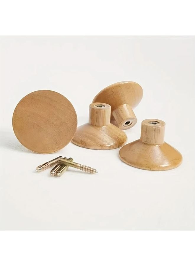 4 Pcs Modern Geometric Wooden Wall Hooks Non Slip Wall Mounted Hangers For Coats Hats Towels Easy Installation Space Saving Home Decor - Image 4