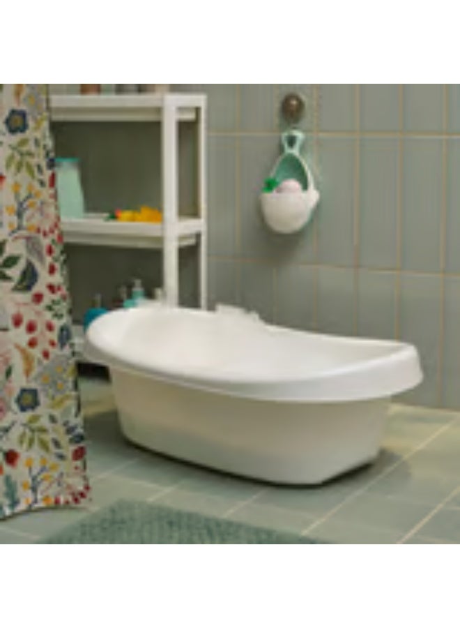 Baby bathtub with soft anti-slip protection; made of safe plastic; white/turquoise. - Image 2