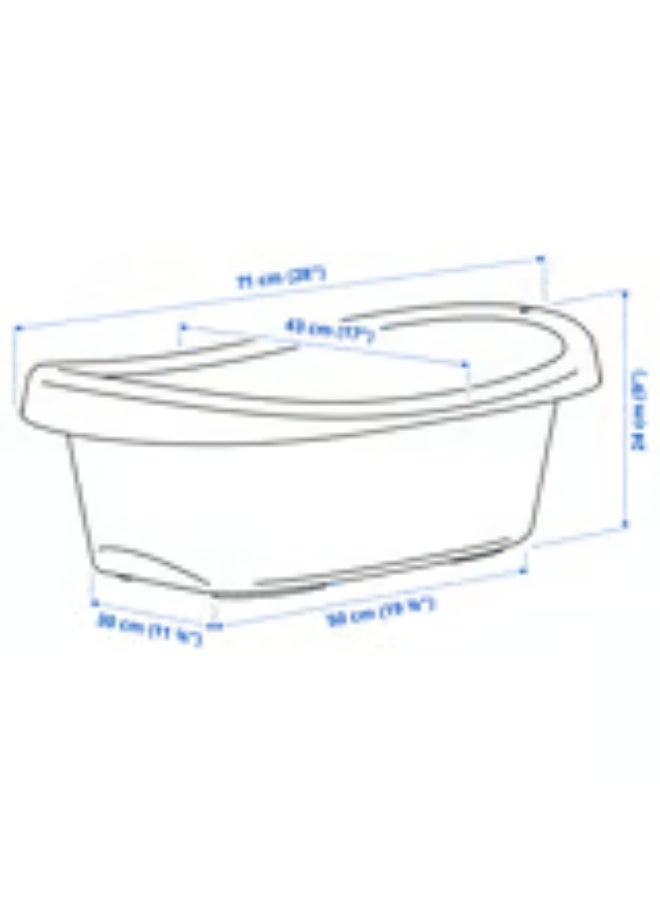 Baby bathtub with soft anti-slip protection; made of safe plastic; white/turquoise. - Image 4