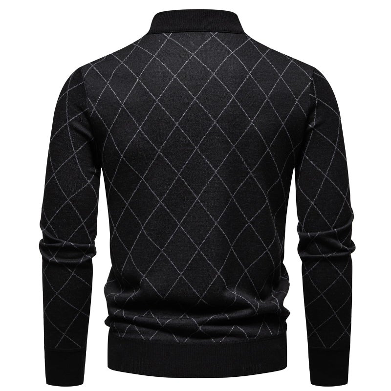 Mylldey 1/4 Zip Pullover Mens Sweaters Lightweight Pullover Soft Men's Knit Long Sleeve Sweater (Black, L) - Image 3