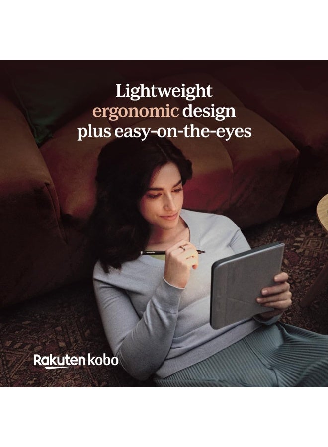 كوبو قارئ الكتب الإلكترونية Kobo Libra Colour | شاشة E Ink Kaleido™ 3 مقاس 7 بوصات | ضبط درجة حرارة الألوان والسطوع | تقليل الضوء الأزرق | يدعم الكتب الإلكترونية والكتب الصوتية | ذاكرة 32 جيجابايت | مقاوم للماء | أسود - Image 5