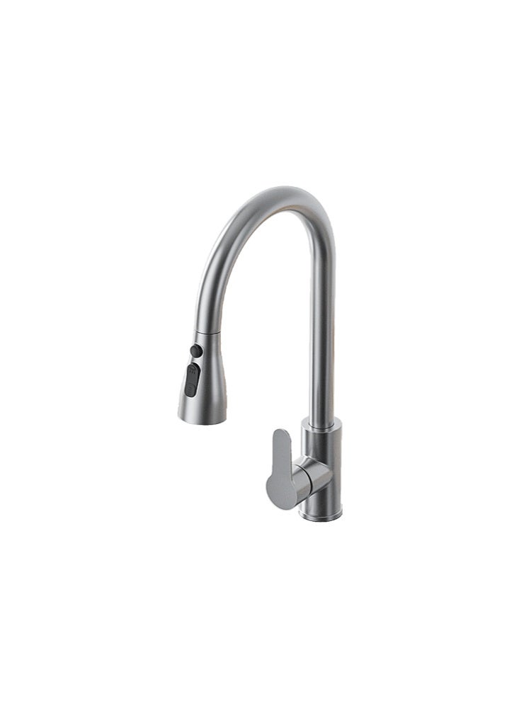 GT Multi-functional Pull-Out Faucet: 3-Spray Mode Sink Faucet Silver - Image 1