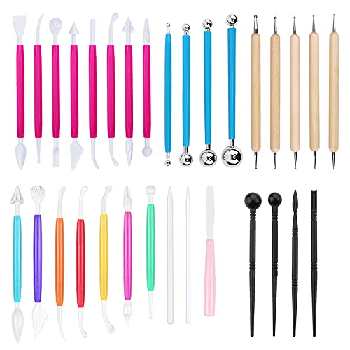 Pebipoo 31 Pcs Cake Decorating Tool Set, Fondant Tool, Polymer Clay Tool, Modeling Clay Sculpting Tools Kits for Pottery Sculpture - Image 1