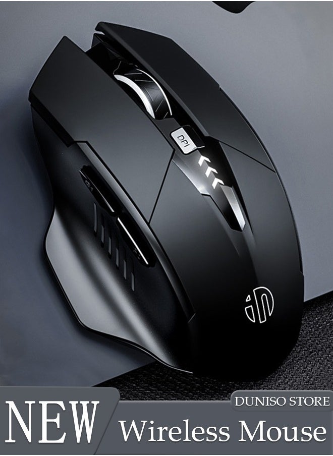 DUNISO - Bluetooth Mouse Wireless Mouse 2.4G with 6 Buttons 3 Adjustable DPI Battery DisplayLevels Ergonomic Computer Mouse for Laptop Computer Mac PC Windows Chromebook Notebook - Image 1