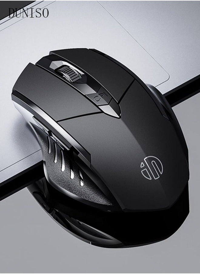 DUNISO - Bluetooth Mouse Wireless Mouse 2.4G with 6 Buttons 3 Adjustable DPI Battery DisplayLevels Ergonomic Computer Mouse for Laptop Computer Mac PC Windows Chromebook Notebook - Image 1