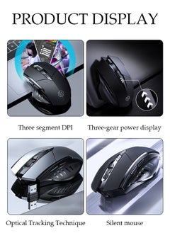 DUNISO Bluetooth Mouse Wireless Mouse 2.4G with 6 Buttons 3 Adjustable DPI Battery DisplayLevels Ergonomic Computer Mouse for Laptop Computer Mac PC Windows Chromebook Notebook  - Image 3