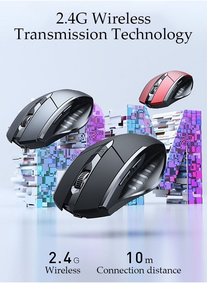 DUNISO - Bluetooth Mouse Wireless Mouse 2.4G with 6 Buttons 3 Adjustable DPI Battery DisplayLevels Ergonomic Computer Mouse for Laptop Computer Mac PC Windows Chromebook Notebook - Image 1