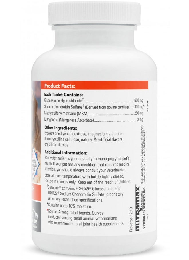 Nutramax Laboratories Nutramax Cosequin Maximum Strength Joint Health Supplement For Dogs - With Glucosamine, Chondroitin, And Msm, 60 Chewable Tablets  - Image 2