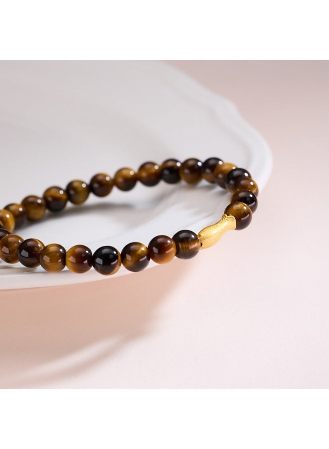 Runyang Tiger's Eye Beaded Bracelet Collection, Unisex Bohemian Jewelry, Natural Gemstone Healing Energy Spiritual Gift for Women and Men - Image 2