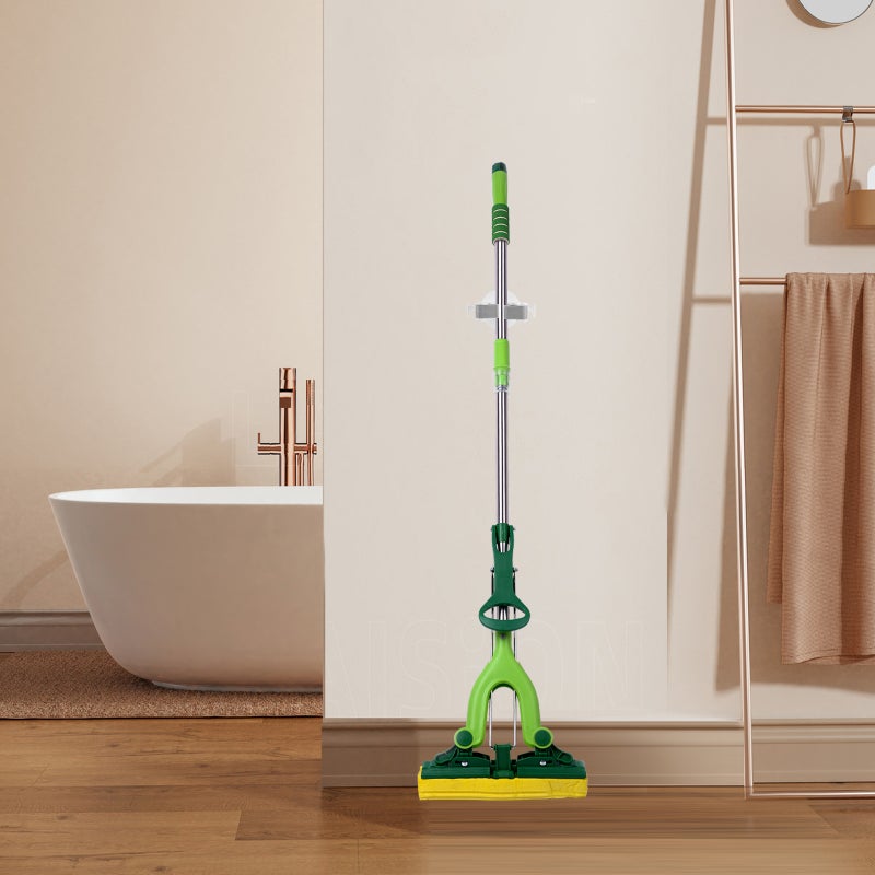 2 Pcs Mop and Broom Holders Wall Mounted Mop Broom Organizers Self Adhesive Bathroom Kitchen Racks (White) - Image 4