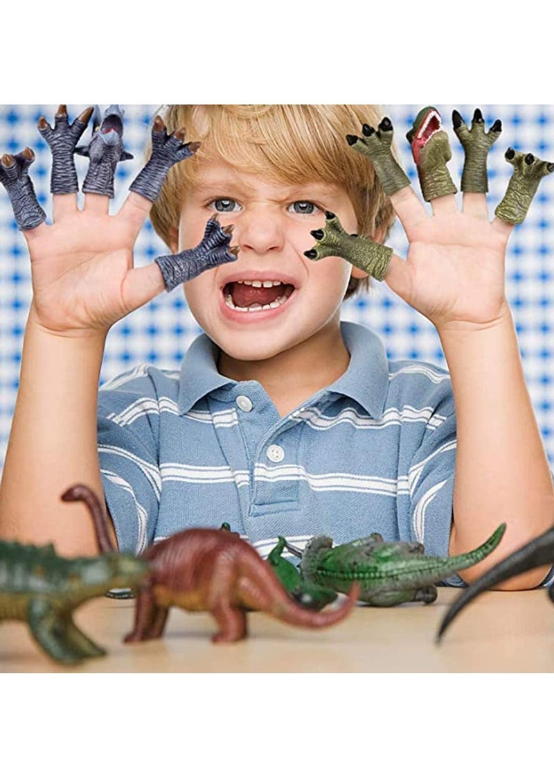 SYOSI 10 Pcs Dinosaur Head Finger Puppets, Best Choice for Party Favors, Stocking Stuffers, Pinata Fillers, and Goodie Bag - Image 2