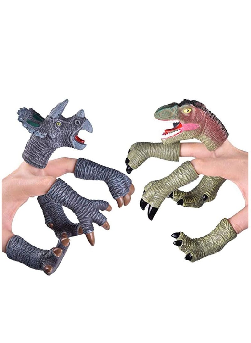 SYOSI 10 Pcs Dinosaur Head Finger Puppets, Best Choice for Party Favors, Stocking Stuffers, Pinata Fillers, and Goodie Bag - Image 1
