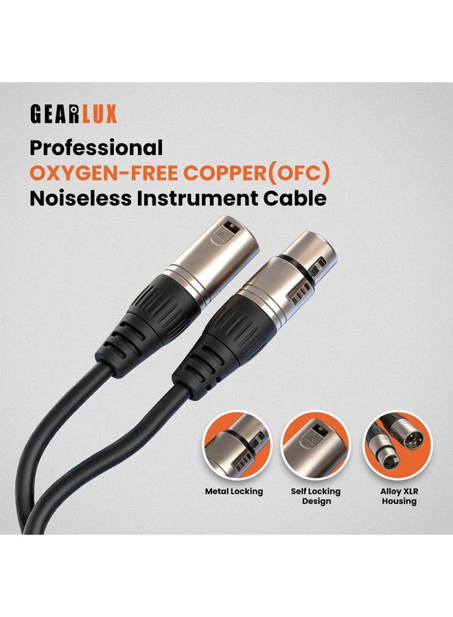 Gearlux كابل ميكروفون XLR احترافي، متوازن بالكامل، ذكر إلى أنثى، 25 قدم - عبوة 2 - Image 2