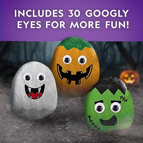 Blue Marble NATIONAL GEOGRAPHIC Creepy Creatures Rock Painting Kit - Halloween Arts & Crafts Kit for Kids, Decorate 10 River Rocks with 10 Paint Colors & More Spooky Art Supplies, Halloween Gifts for Kids - Image 4