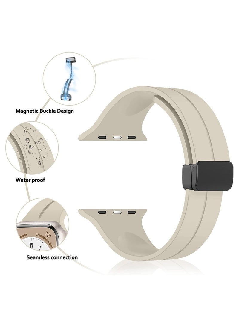 DUSALA Magnetic Silicone Watch Band 42mm/44mm Quick Release Strap for Men & Women Soft Skin Friendly Sport Replacement Band for Smartwatch & Analog Watches Durable, Waterproof, Magnetic Folding Clasp for All-Day Comfort - Image 4