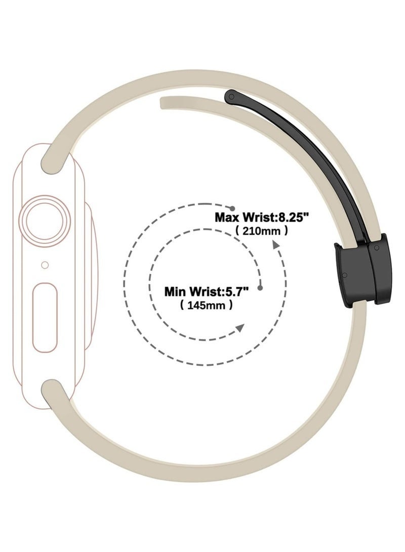 DUSALA Magnetic Silicone Watch Band 42mm/44mm Quick Release Strap for Men & Women Soft Skin Friendly Sport Replacement Band for Smartwatch & Analog Watches Durable, Waterproof, Magnetic Folding Clasp for All-Day Comfort - Image 3