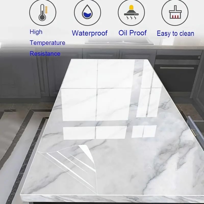 LIVECOOL Transparent Kitchen Oil-Proof Sticker Waterproof Clear Kitchen Tile Stove Table Furniture Protection Film,Temperature and Oil Resistant Self-Adhesive (12" x 36" Inch) - Image 2