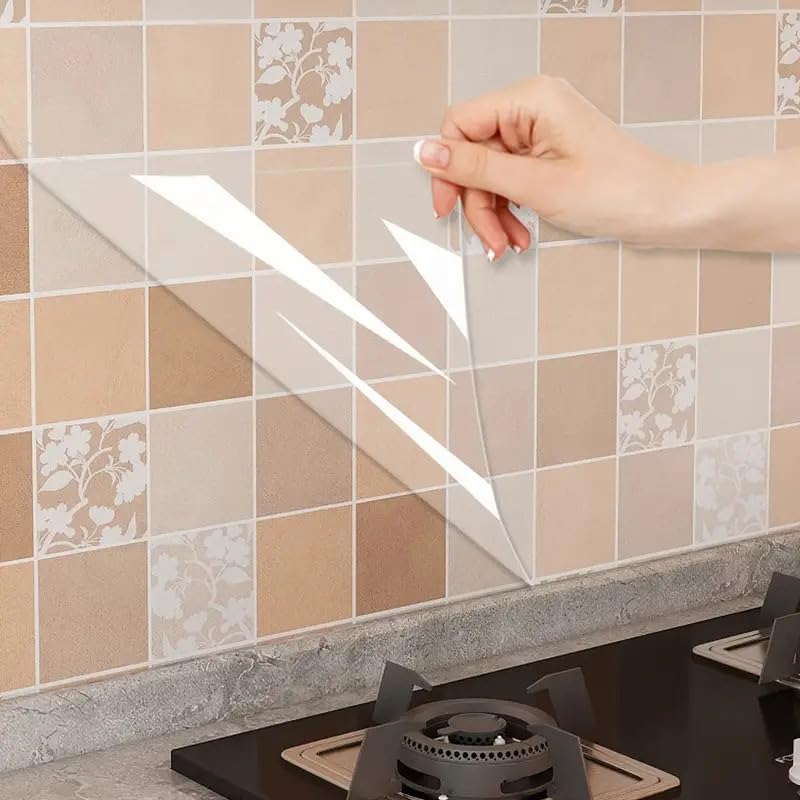 LIVECOOL Transparent Kitchen Oil-Proof Sticker Waterproof Clear Kitchen Tile Stove Table Furniture Protection Film,Temperature and Oil Resistant Self-Adhesive (12" x 36" Inch) - Image 5