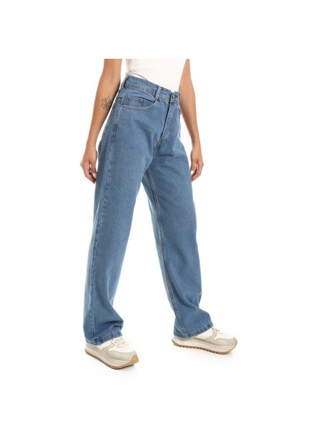Wide Leg Blue Pant For Women - Image 2