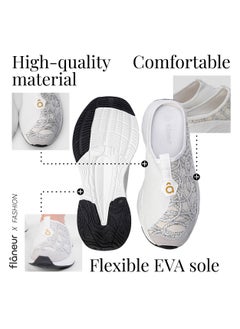 flâneur Flaneur Sneaker Mules for Women - Sabot Casual Ladies Shoes, Stylish Footwear for Women, 100% Natural Leather, Platform Lightweight & Breathable Slip On Slides, Non-Slip Extra Wide Comfortable Shoes  - Image 3