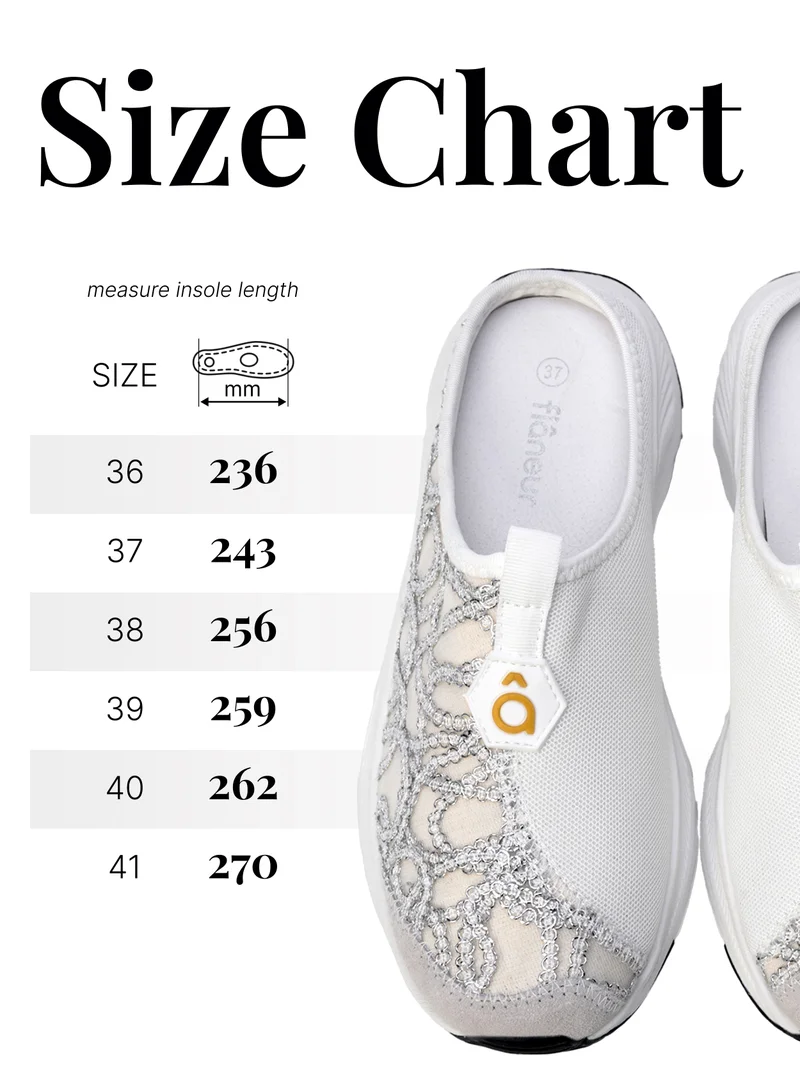 flâneur Flaneur Sneaker Mules for Women - Sabot Casual Ladies Shoes, Stylish Footwear for Women, 100% Natural Leather, Platform Lightweight & Breathable Slip On Slides, Non-Slip Extra Wide Comfortable Shoes