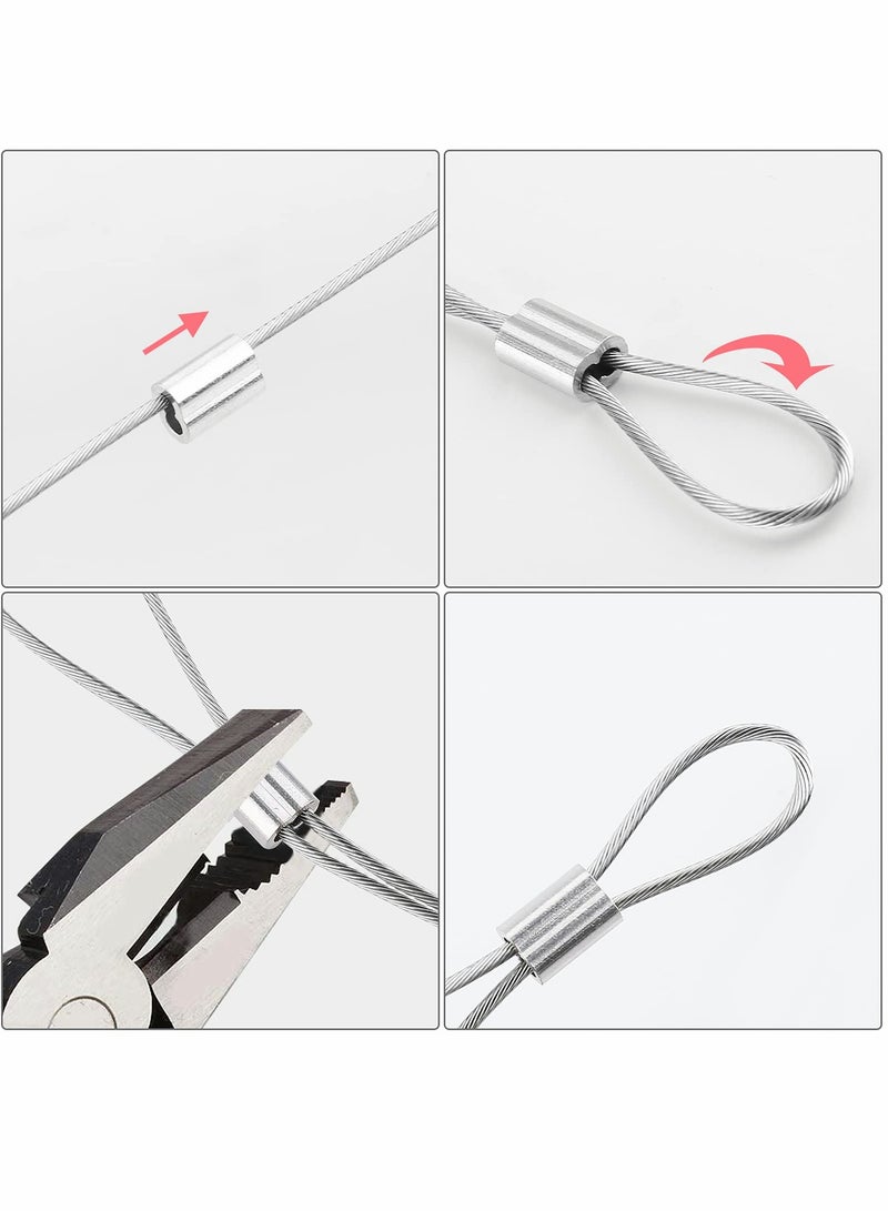 Generic Aluminum Crimping Loop Sleeve 1/16", Cable Ferrule Wire Rope Sleeves Loop Sleeve (200 Pcs)  - Image 3