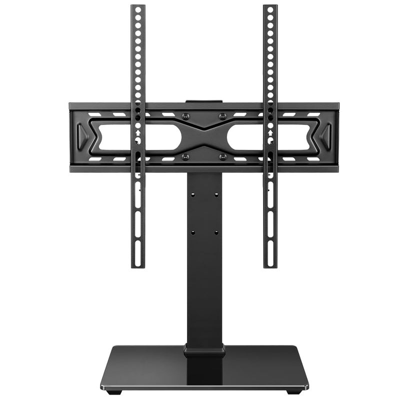 WKWKER Universal TV Stand for 2765 inch LED LCD TV Swivel Table Top Television Stand with 30 Degree Height Adjustable TV Stand with Mount TV Base with Tempered Glass Base Max VESA 400x400mm - Image 2