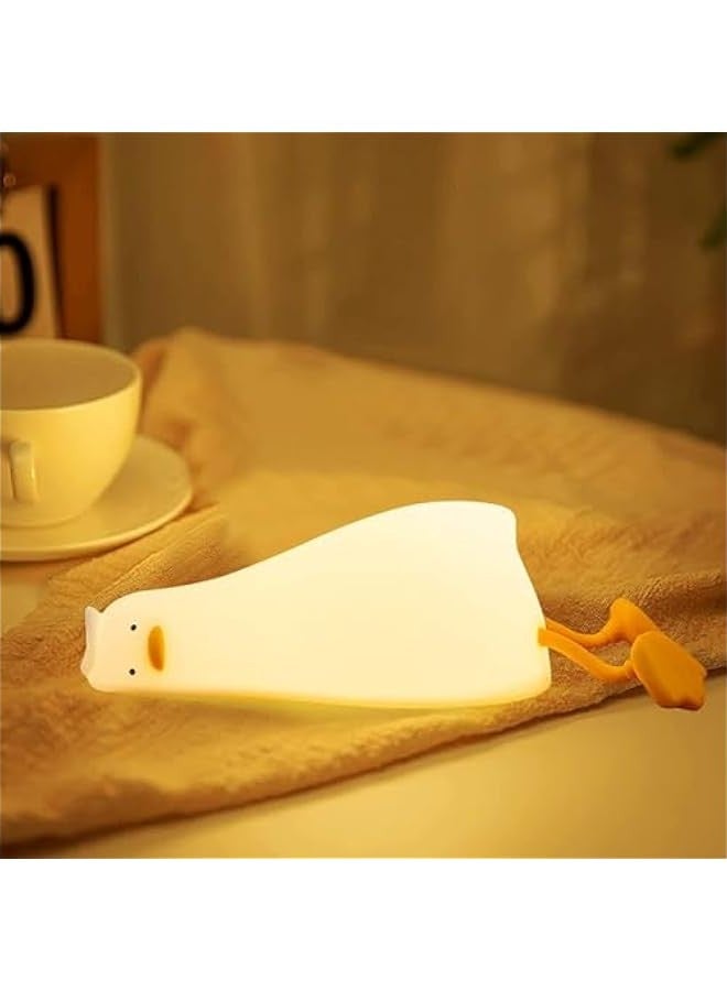TRASSLE Duck Night Light for Kids, Silicone Animal Lamp with Touch Rechargeable Dimmable Timer, Portable Gifts for Children's Room Bedroom Desk, Xmas Birthday Present for Girls Boys Baby Toddler  - Image 1