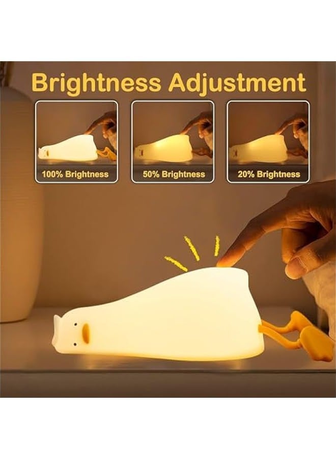 TRASSLE Duck Night Light for Kids, Silicone Animal Lamp with Touch Rechargeable Dimmable Timer, Portable Gifts for Children's Room Bedroom Desk, Xmas Birthday Present for Girls Boys Baby Toddler  - Image 2