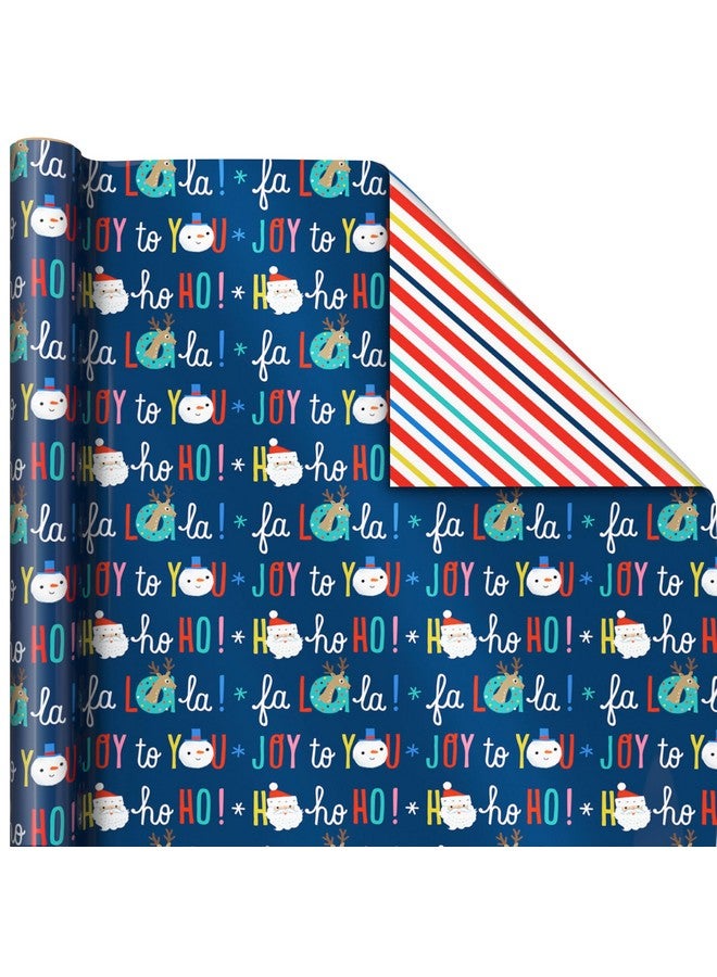 Hallmark Reversible Christmas Wrapping Paper For Kids (3 Rolls: 120 Sq. Ft. Total) Snowmen, Stripes, Trees, Skiing Santa, Zebras, Hedgehogs, Penguins - Image 4