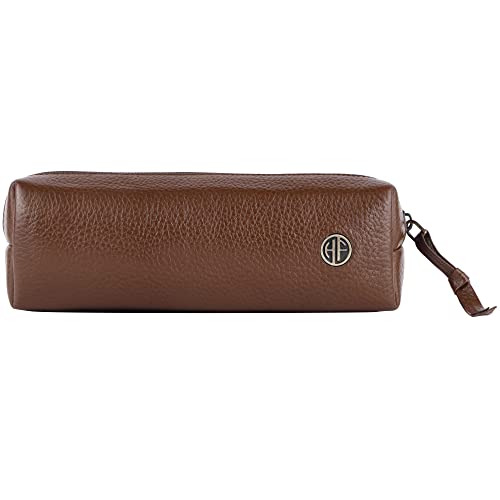 HAMMONDS FLYCATCHER Leather Utility Pouch - Multi-Use Genuine Leather Pencil Case, Cosmetic Case, Stationery Pouch, School & Office Organizer - Brushwood - Image 5