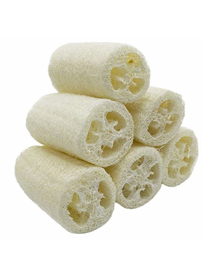 Serdokntbig Natural 6 Pack of 4 inch Loofah, Serdokntbig SPA Exfoliating Scrubber for Skin Care in Bath, Best Luffa Body Scrub Sponge, Remove Dead Skin - Image 1
