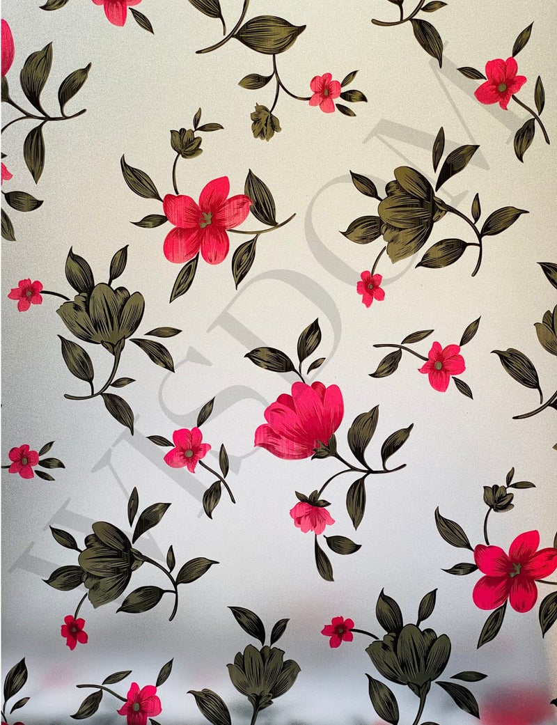 WISDOM Window Glass Decorative Frosted Film for Heat Control - Self Adhesive (12" x 96", Flower DAZY) - Image 4