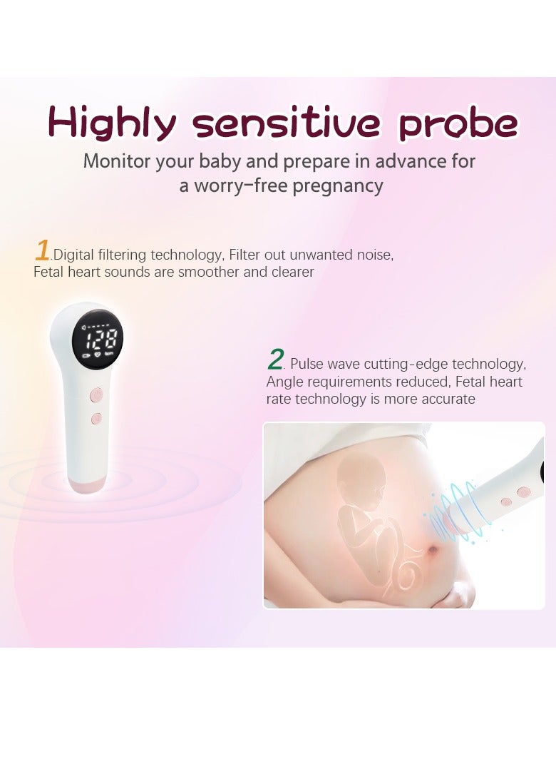 بريتزغو جهاز قياس معدل ضربات قلب الجنين من بريتزجو، جهاز مراقبة معدل ضربات القلب للأطفال، جهاز مراقبة LED U6-25 - Image 3