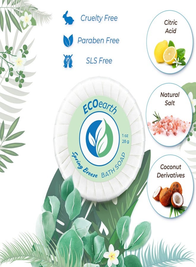 EcoEarth Hotel Soap Bars (Spring Breeze, 1 oz, 100 Pack), Travel Size Luxury Bulk Amenities Bar Soap, Small Individually Wrapped Round Soap, Mini Toiletries for Airbnb, Motel, Guest Bath - Image 2