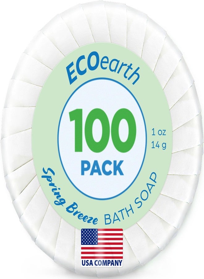 EcoEarth Hotel Soap Bars (Spring Breeze, 1 oz, 100 Pack), Travel Size Luxury Bulk Amenities Bar Soap, Small Individually Wrapped Round Soap, Mini Toiletries for Airbnb, Motel, Guest Bath - Image 1