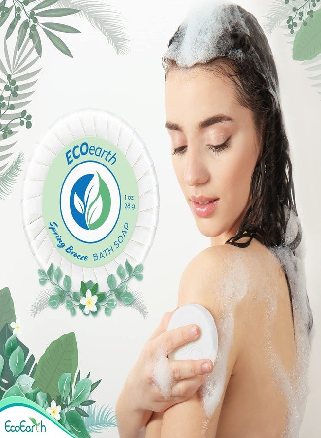 EcoEarth Hotel Soap Bars (Spring Breeze, 1 oz, 100 Pack), Travel Size Luxury Bulk Amenities Bar Soap, Small Individually Wrapped Round Soap, Mini Toiletries for Airbnb, Motel, Guest Bath - Image 3