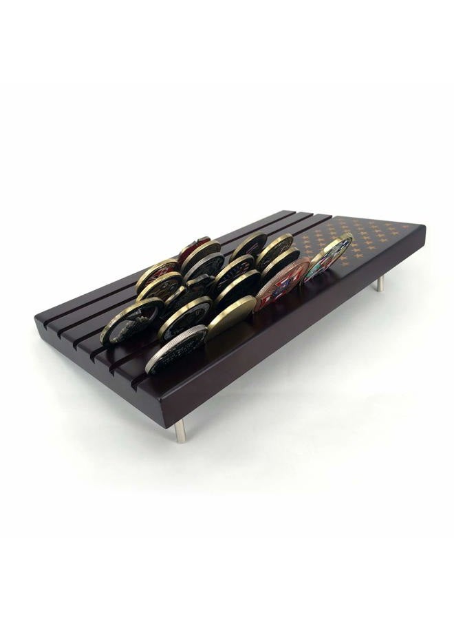 Glamtune American Flag Military Coin Stand Challenge Coin Display Holder (Large, 6 Rows) - Image 4