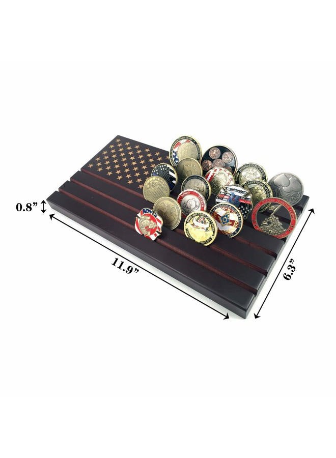 Glamtune American Flag Military Coin Stand Challenge Coin Display Holder (Large, 6 Rows) - Image 2