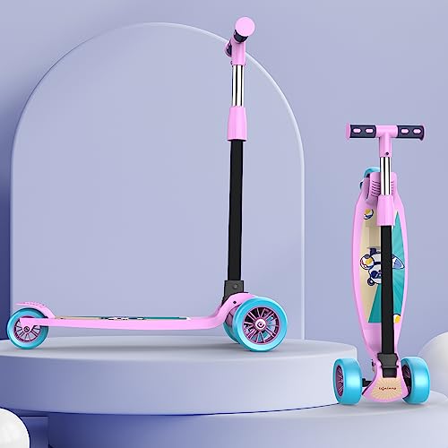 Lifelong LLKS03 Foldable Kick Skating Cycle| Skate Scooter for Kids(Max User Weight: 50Kg) Kids Scooter (Pink, Blue) - Image 1