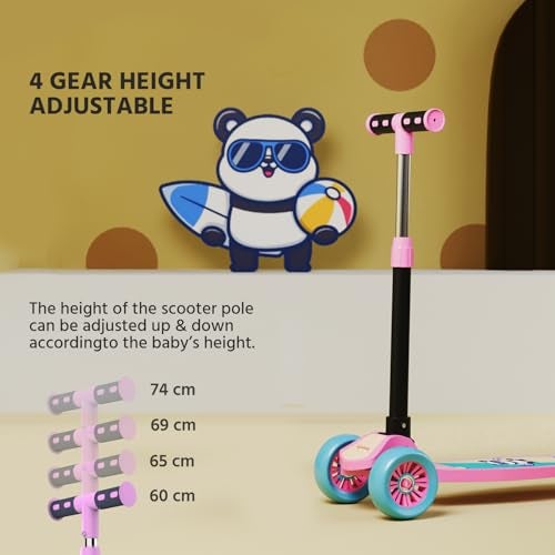 Lifelong LLKS03 Foldable Kick Skating Cycle| Skate Scooter for Kids(Max User Weight: 50Kg) Kids Scooter (Pink, Blue) - Image 3