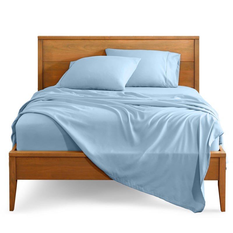 Bare Home Full XL Sheet Set  Luxury 1800 UltraSoft Microfiber Full Extra Long Bed Sheets  Double Brushed  Deep Pockets  Easy Fit  4 Piece Set  Bedding Sheets  Pillowcases Full XL Light Blue