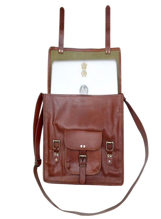 Barmer Bazaar Leather Messenger Bags Men I Leather Laptop Bag for Men I Leather Office Bag for Men I Size 16 Inch - Image 4