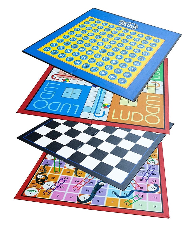 G F S 4 in 1 Family Strategy Board Games, Tambola, Chess, Ludo and Snakes & Ladders Educational Family Games, Fun & Strategy Games (Multicolor) - Image 3