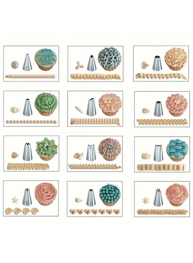 Pink Pastry Decorating Kit With Piping Tips Baking Molds For Cakes - Image 2