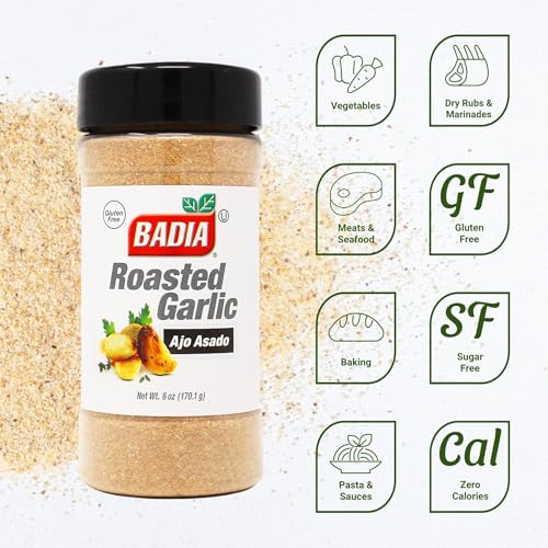 Badia Roasted Garlic Powder Seasoning, 6 oz – Smoky, Roasted Sweet Garlic Flavor - Gluten Free - Image 2
