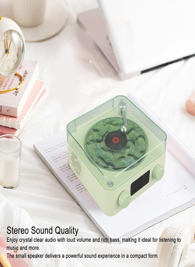 Dpofirs 2024 Aqua Speaker, Turntable, Wave Turntable, Stylish Bluetooth Speaker with Night Light and Time Display, 3 in 1 Multifunctional Small Stereo Speaker (Green) - Image 3
