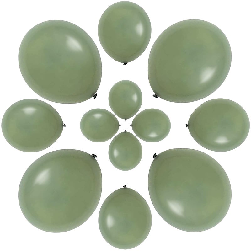 cocodino Sage Green Balloons Different Sizes 5 Inch 10 Inch 18 Inch Eucalyptus Bridal Shower Gender Neutral Baby Shower Decorations 87 Pcs - Image 2