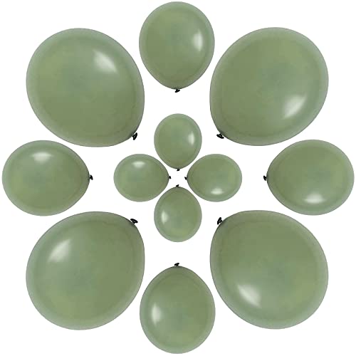 cocodino Sage Green Balloons Different Sizes 5 Inch 10 Inch 18 Inch Eucalyptus Bridal Shower Gender Neutral Baby Shower Decorations 87 Pcs - Image 1